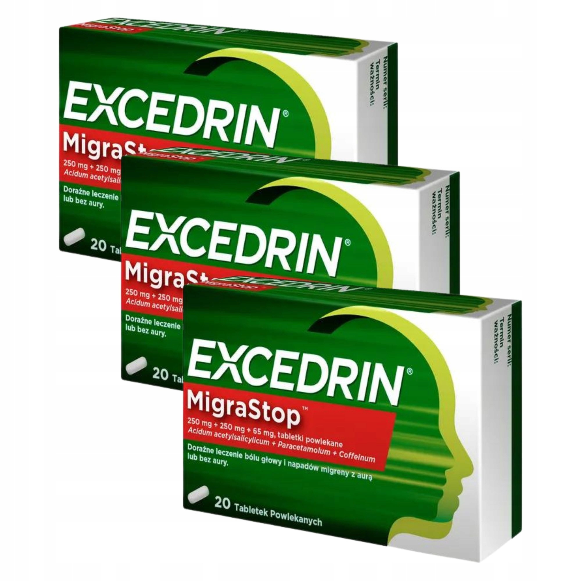 EXCEDRIN MigraStop 20 tabletek 14351372909 Allegro.pl