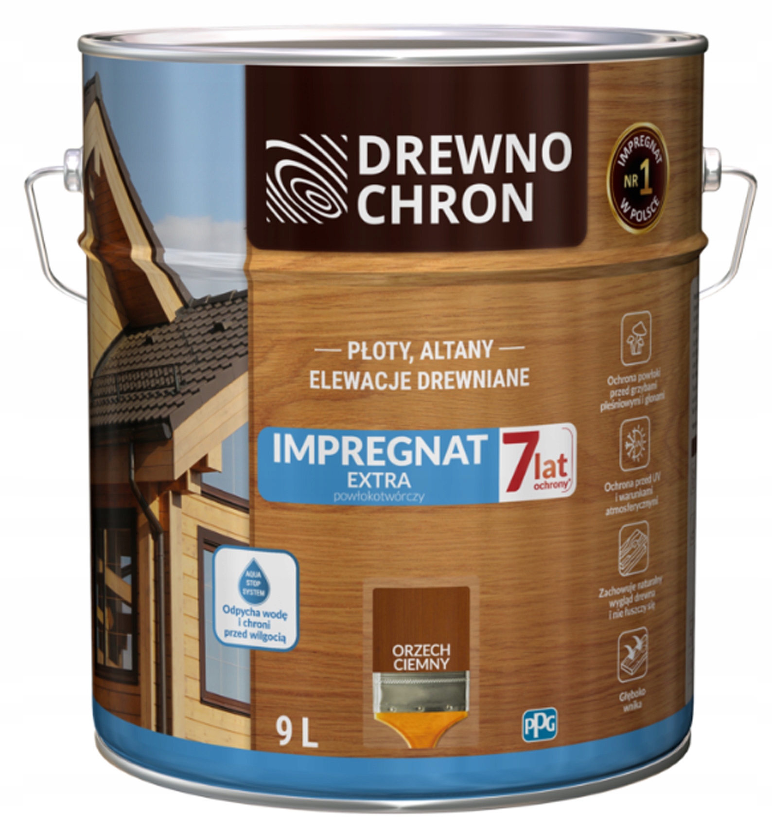 Drewnochron impregnat extra Orzech ciemny 9L