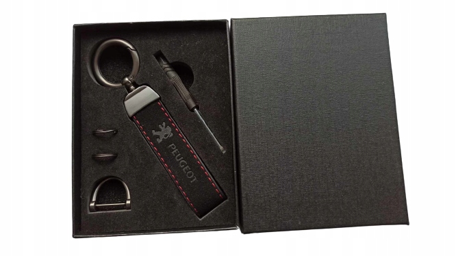Peugeot Brelok Breloczek Alcantara Skóra Pudełko