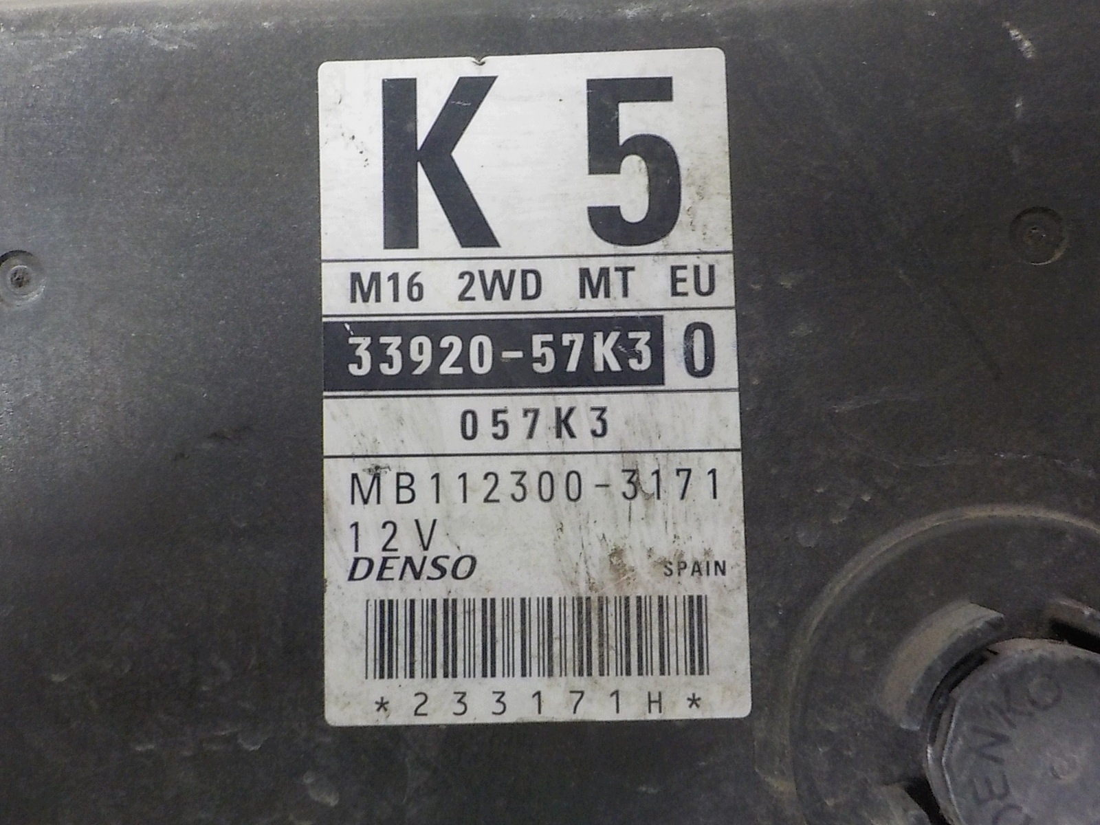 SUZUKI SWIFT IV (FZ, NZ) computer control unit 33920-57K3 MB112300-3171