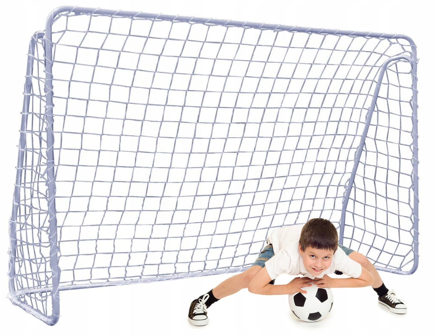 

Duża Bramka Piłkarska Metalowa Z Siatką 240x150 cm