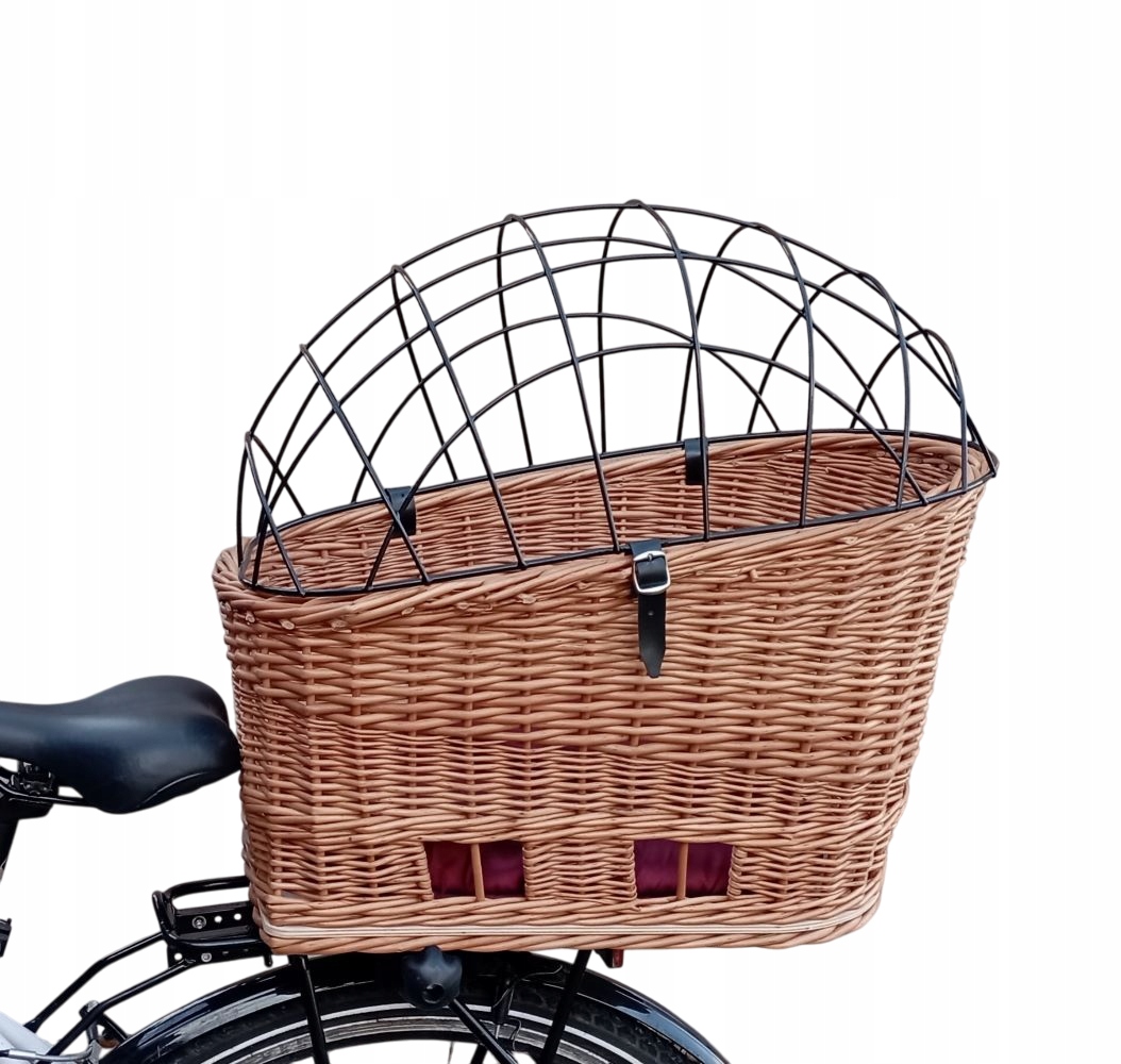 Duży kosz wiklinowy na rower na Bagażnik dla Psa