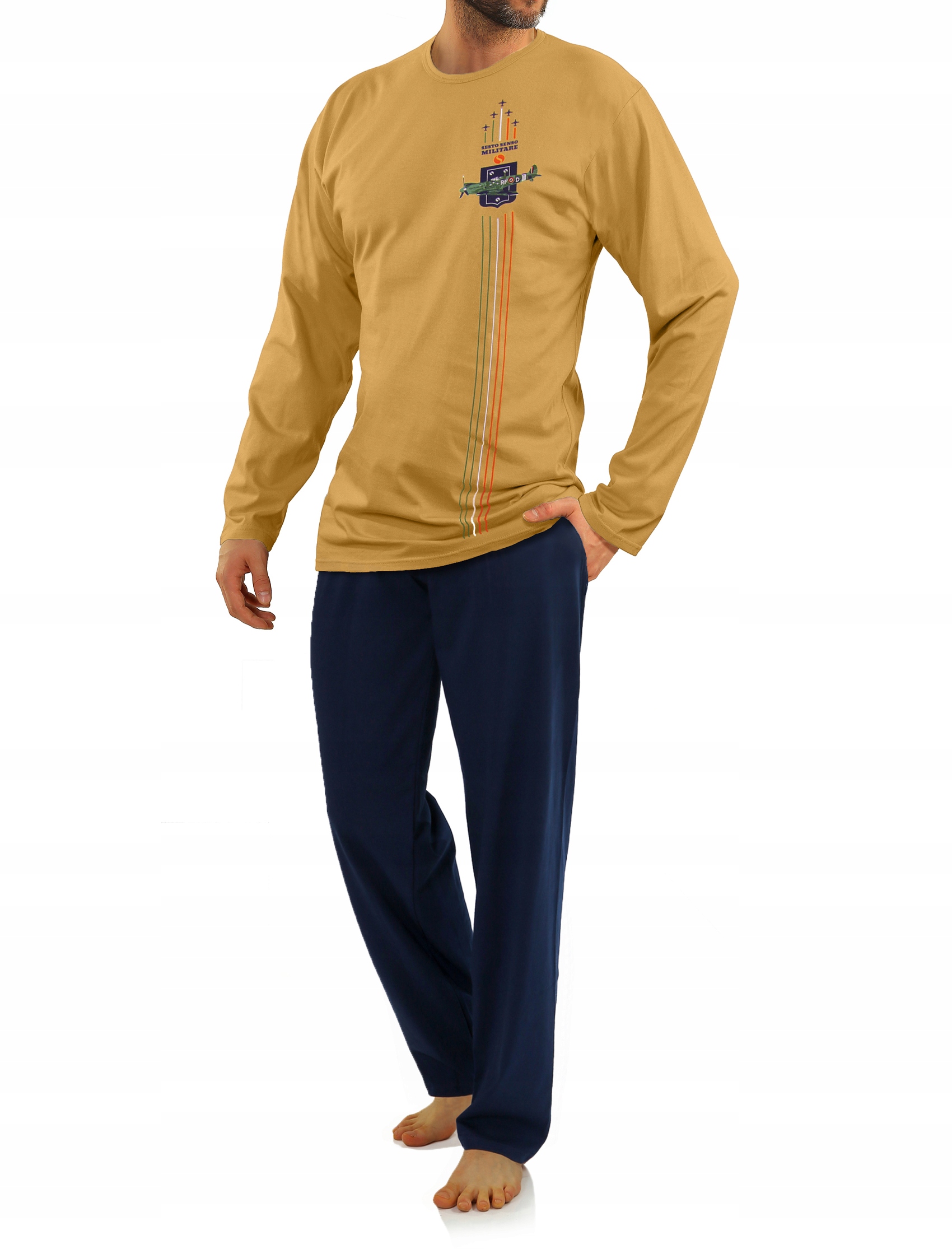 Sesto Senso pánské pyžamo 4XL hořčice