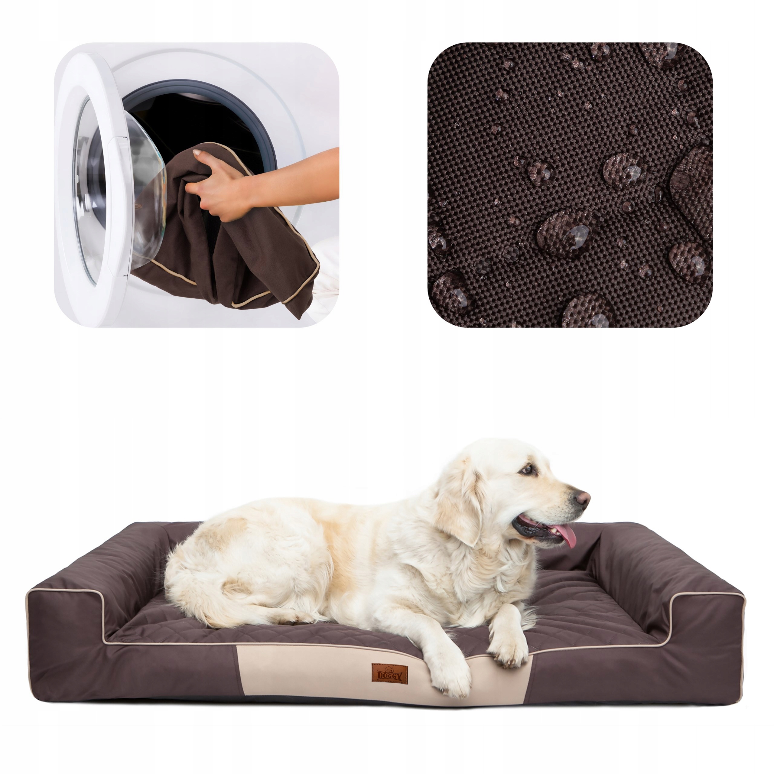 Levně Pelíšek pro psa, Pohovka, Voděodolná, Stahovatelný Potah L 80x55 cm