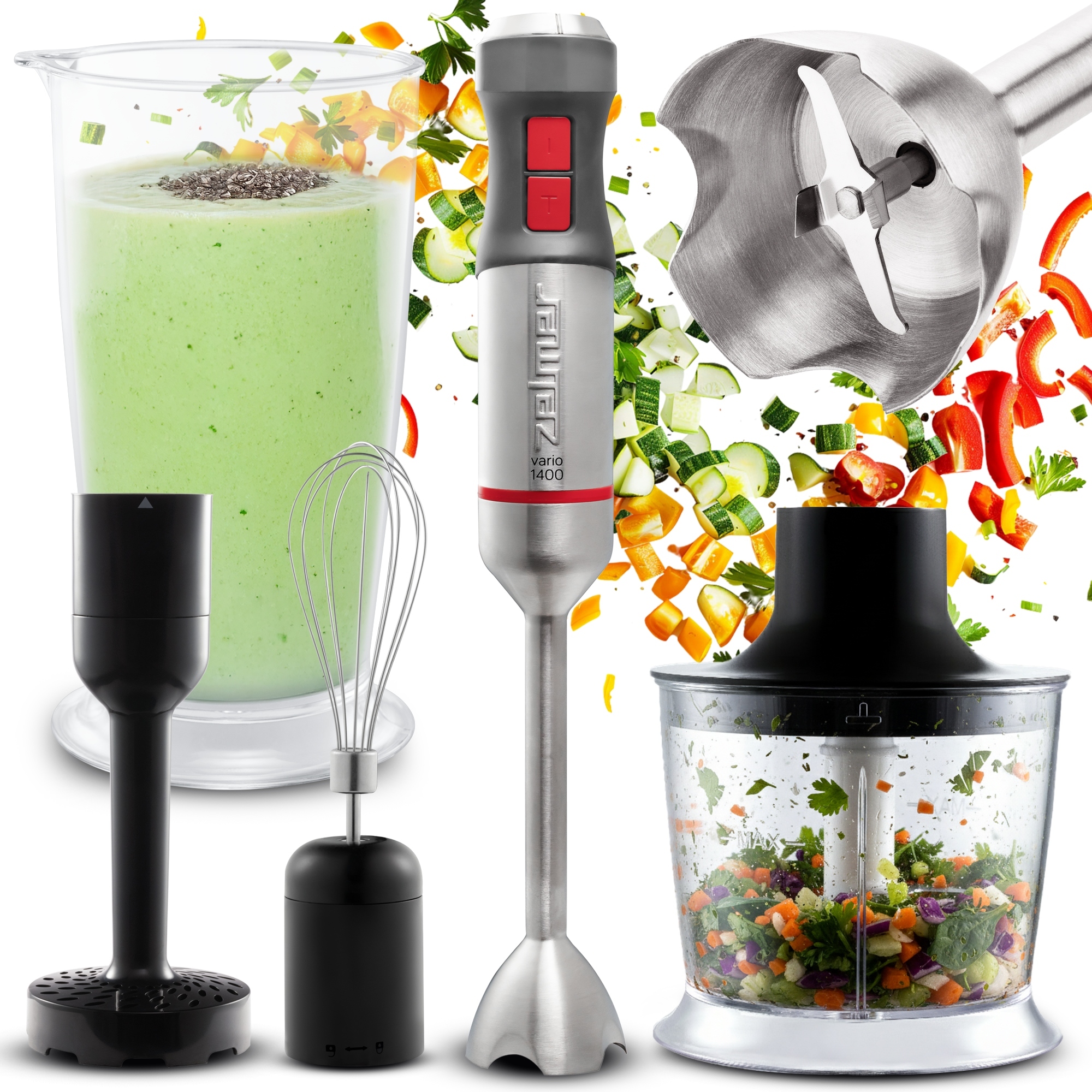 Blender Ręczny Zelmer Kuchenny Wielofunkcyjny Mikser Robot Turbo 1400W