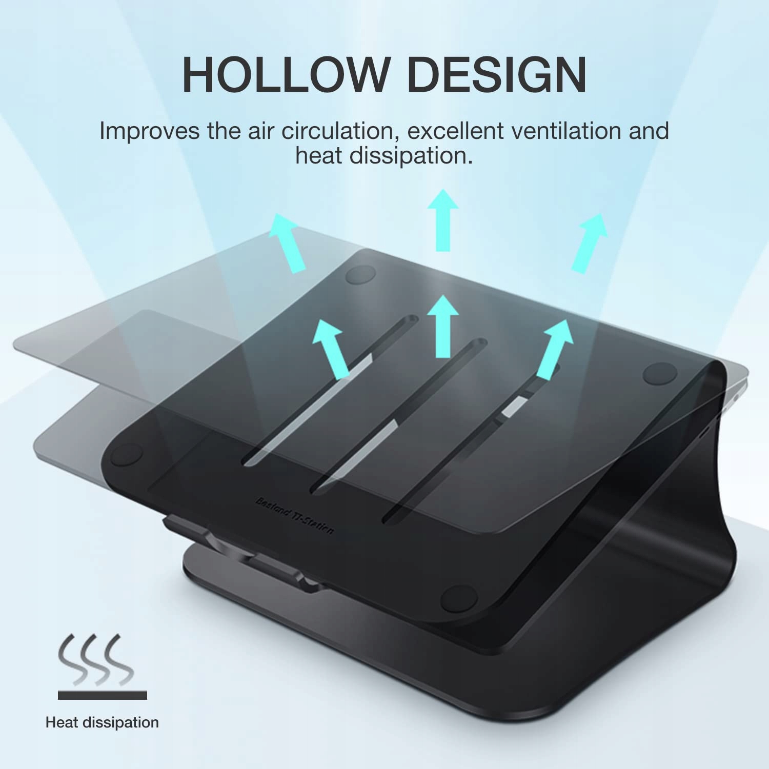 BESTAND Aluminiowy Stojak Podkładka Na Laptopa MacBook Apple Czarny — miniatura 5