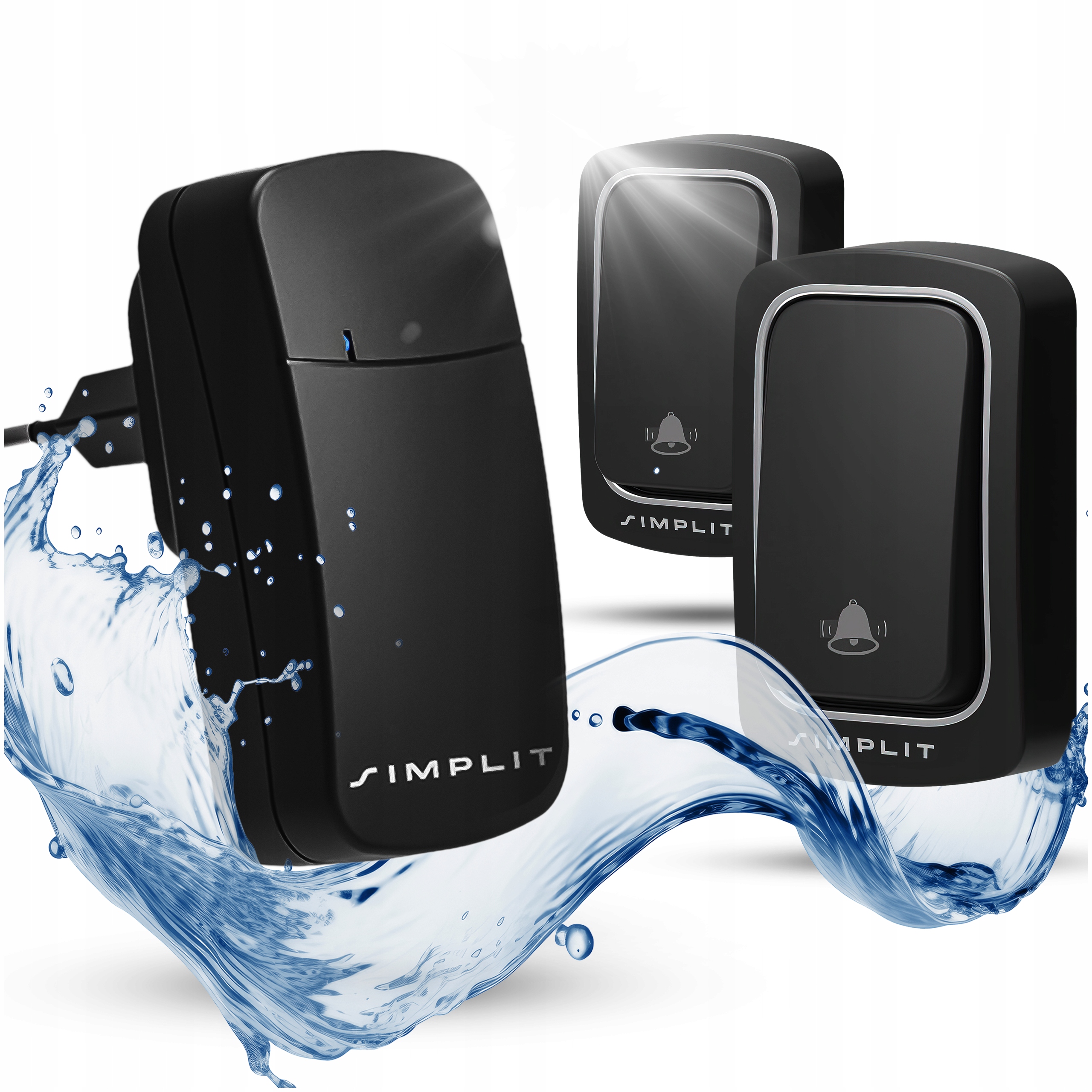 Sada Bezdrátových Dveřních Zvonků Vodotěsných IP68 QX-100 Bezbateriová