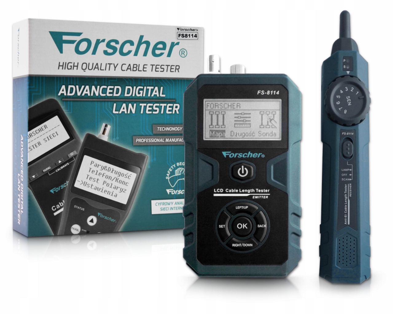 Tester Okablowania Lan Tel Bnc Forscher FS8114-8T