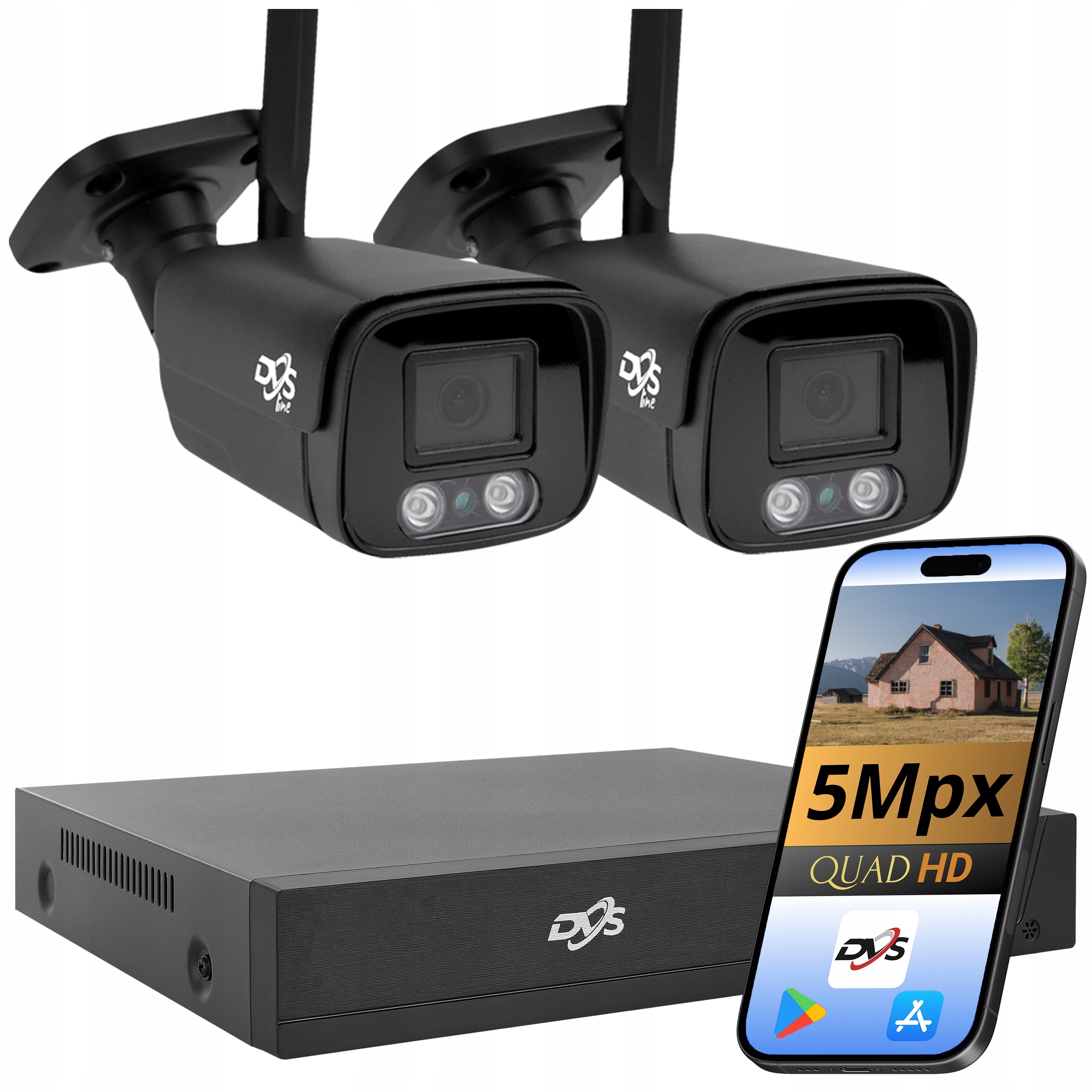 Sada 2 Monitorovacích Kamer Pro Domácnost Bezdrátové Kamery Wifi 5Mpx Tuba Dvs