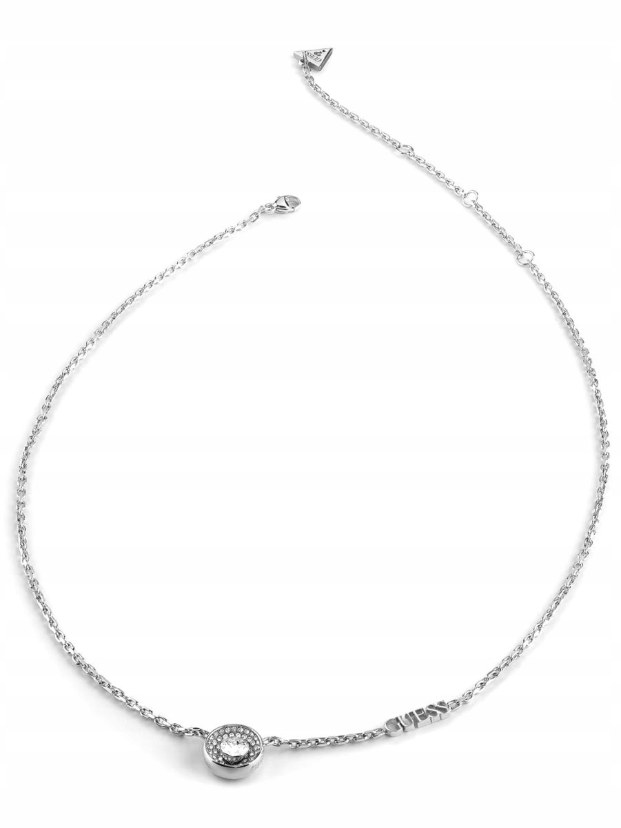 Stříbrný náhrdelník s kulatým přívěskem Guess Unique Solitaire JUBN03398JW-RH