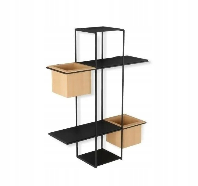 Umbra police cubist černá kovová s kryty