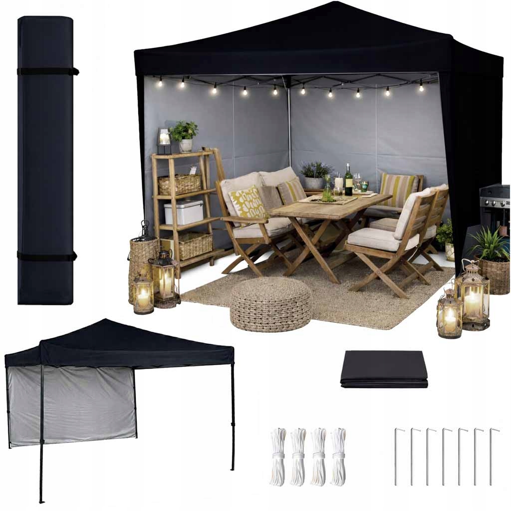 Záhradný pavilón Luaro, obchodný párty stan, altánok 3x3 m, 3 steny
