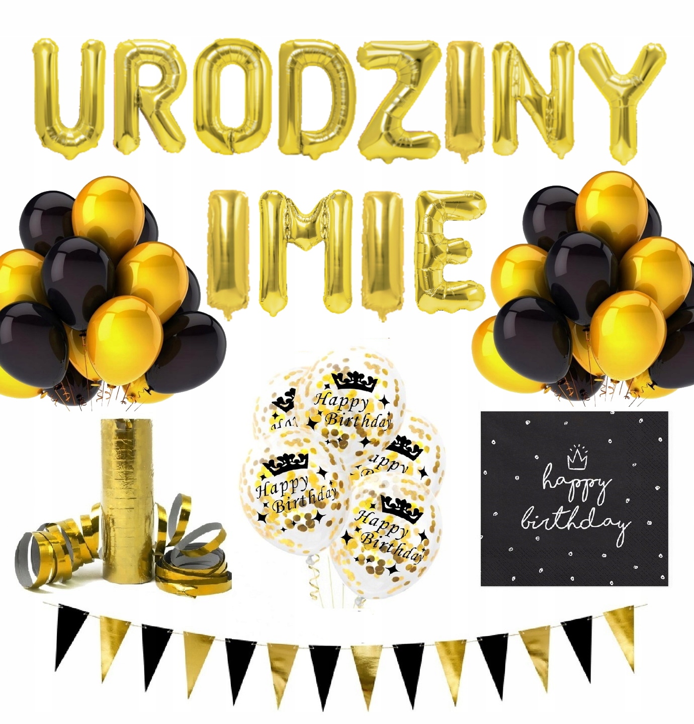

Zestaw balony na każde 1-99 urodziny napis Imię