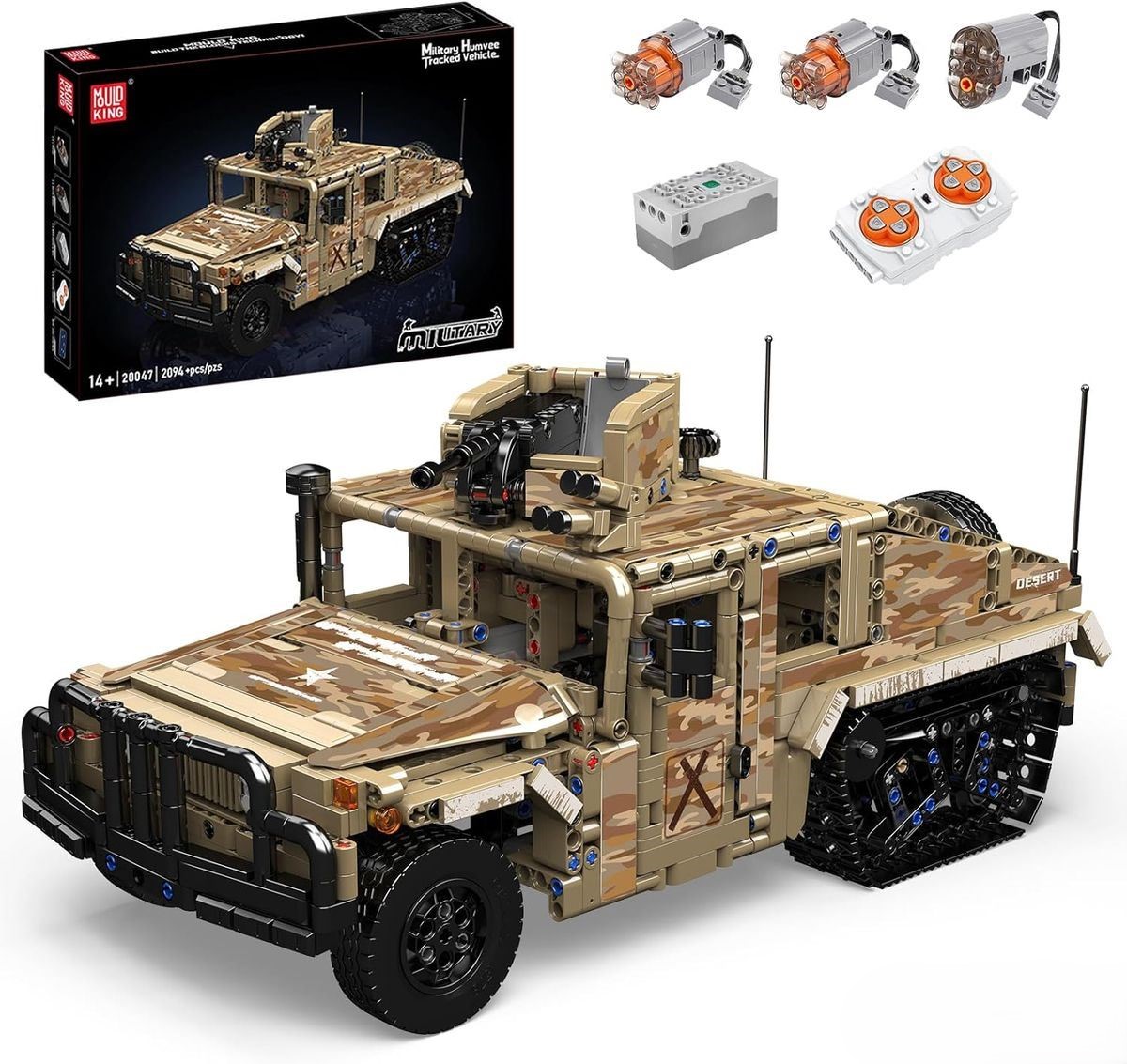 Klocki Mould King 20047 Pojazd Wojskowy Humvee Tracked 2094 El.