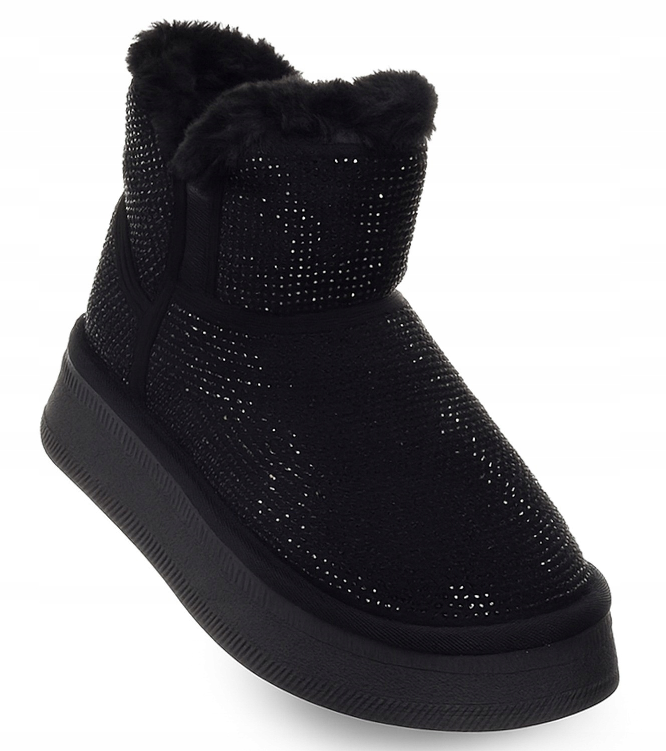 Solo Soprani Dámské černé zateplené sněhule s kožíškem SSW521P28