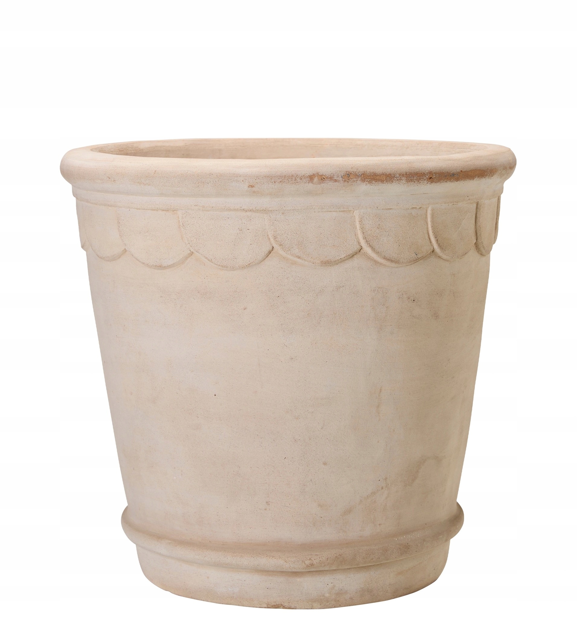 Donica ceramiczna jasna beżowa Osłonka dekoracyjna Doniczka na kwiaty 29x31