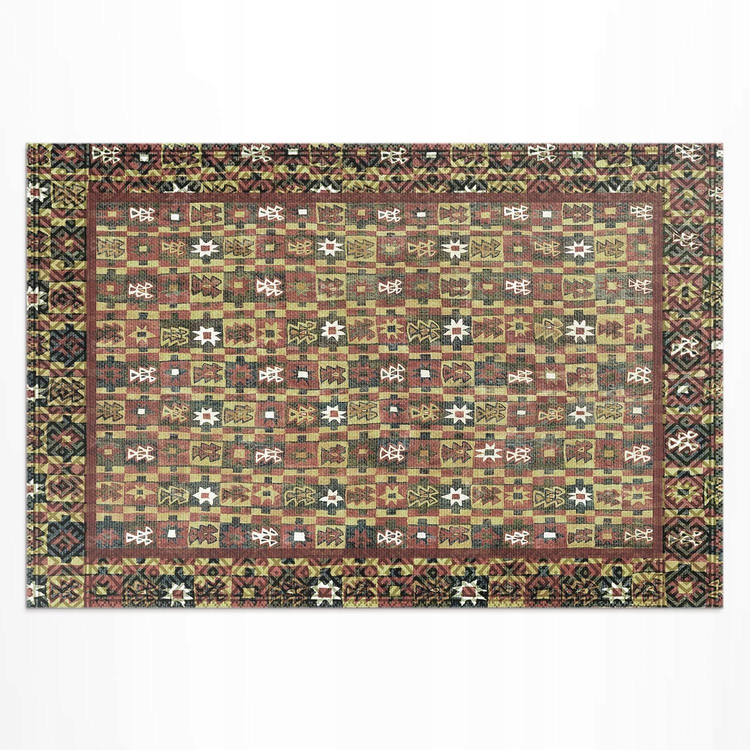 Pvc koberec do záhrady Rozmer: 120 x 80 cm Vintage Etno farebná vintage mozaika