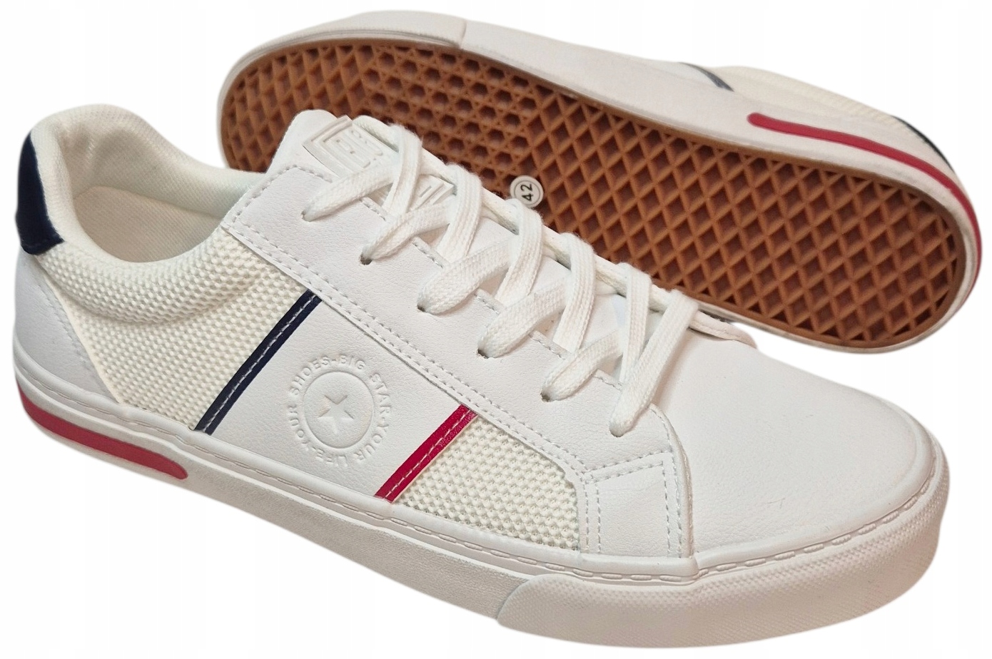 Big Star TT174281 Bílé Pánské tenisky z eko-kůže vel. 42