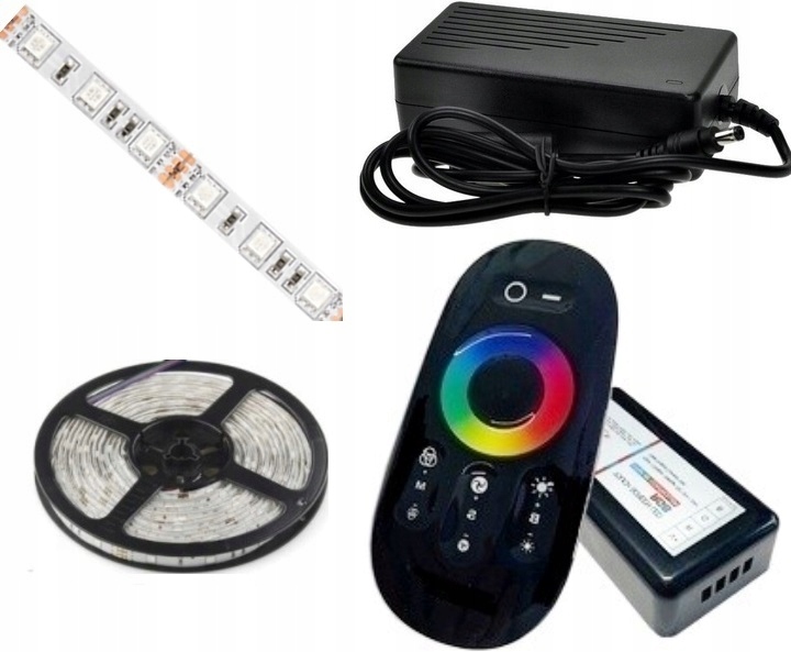 ZESTAW 2m TASMA LED RGB 5050 PILOT DOTYKOWY