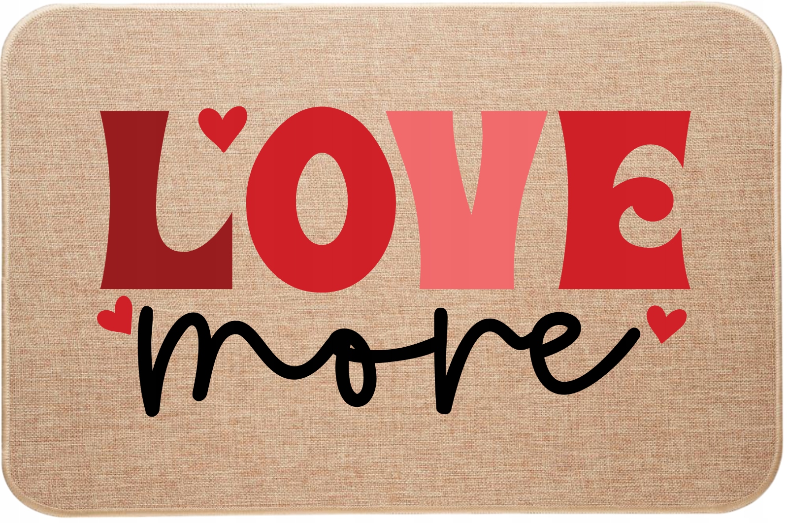 Dekorativní lněná rohožka na Valentýna Dárek Love More
