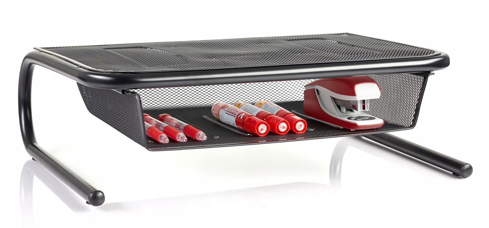 Ergonomiczna metalowa podstawka z szufladą pod laptop monitor