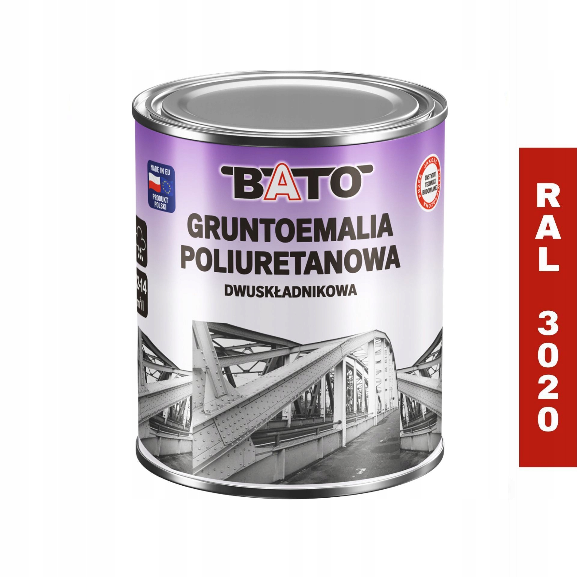 Základní Nátěr Polyuretanová Dvousložková Červená Ral 3020 1L Bato