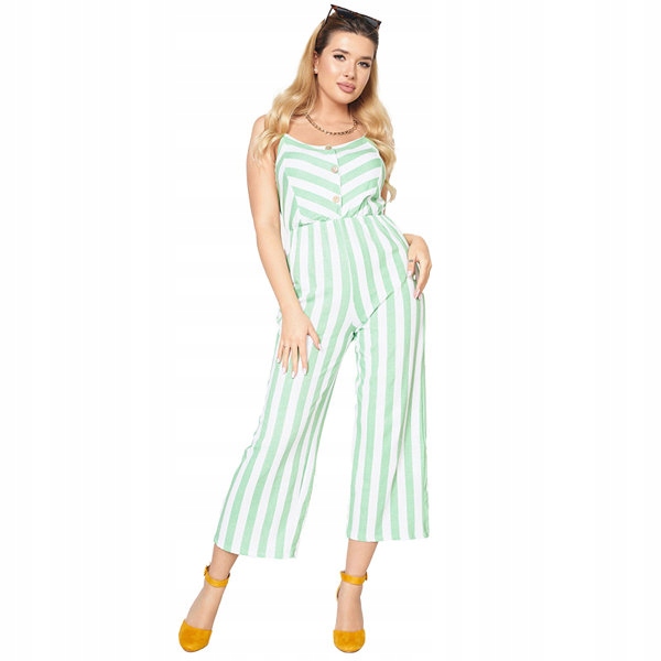 

13368 Green Kombinezon Damski W Paski Uniwersalny