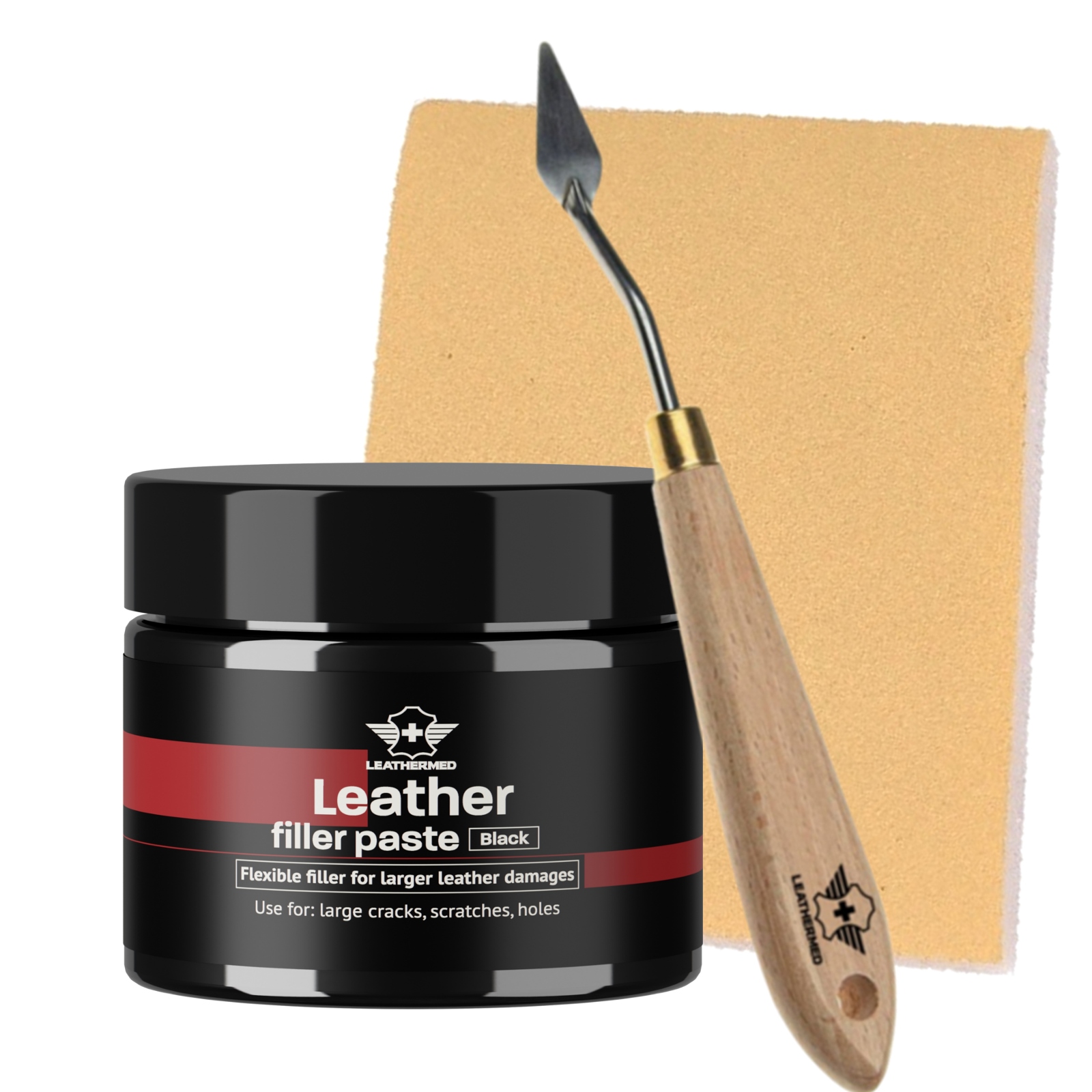 Szpachla wypełniacz do skóry renowacji skórzanej tapicerki 50ml Czarna