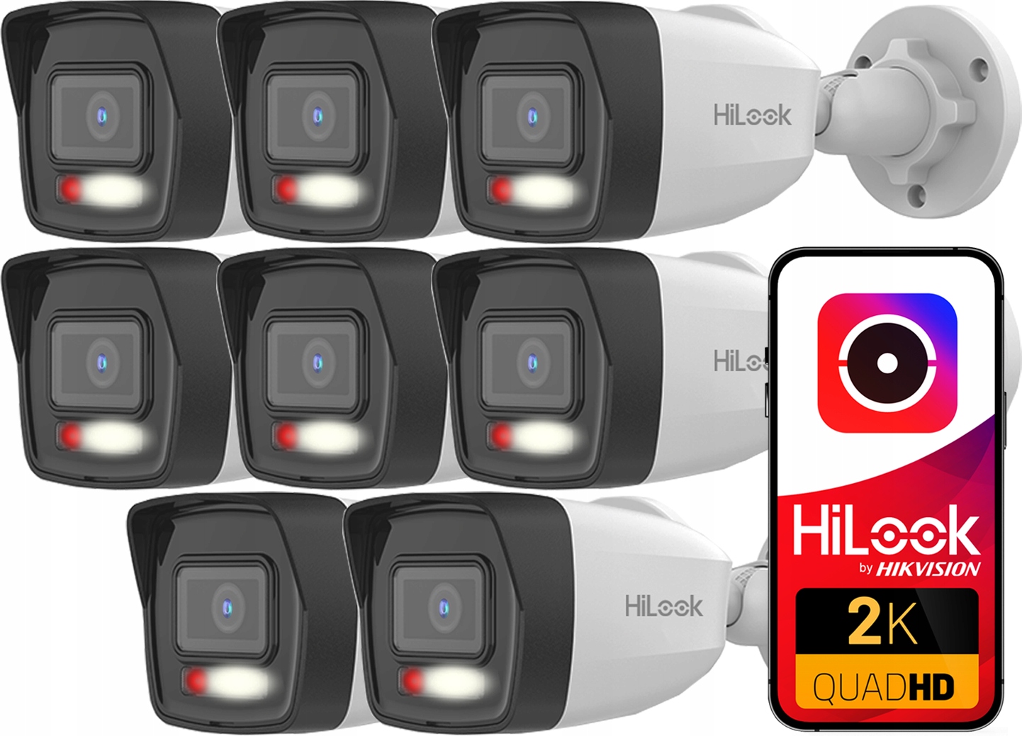 Sada Ip kamier 4MPx 2K+ 4x IPCAM-B4-30DL HiLook od Hikvision Mikrofón