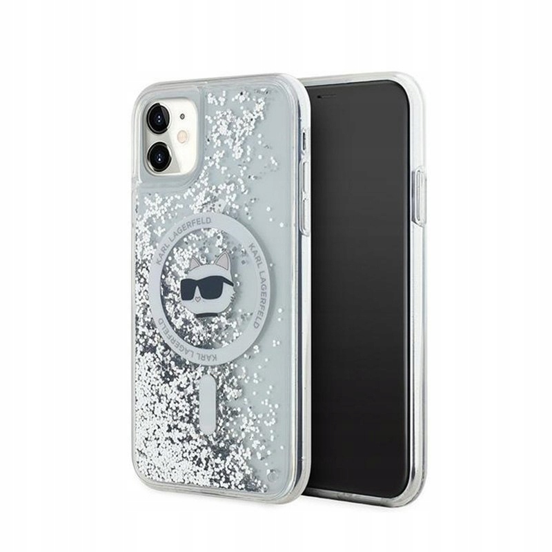 Karl Lagerfeld Liquid Glitter Choupette Head MagSafe Etui iPhone 11 (prze