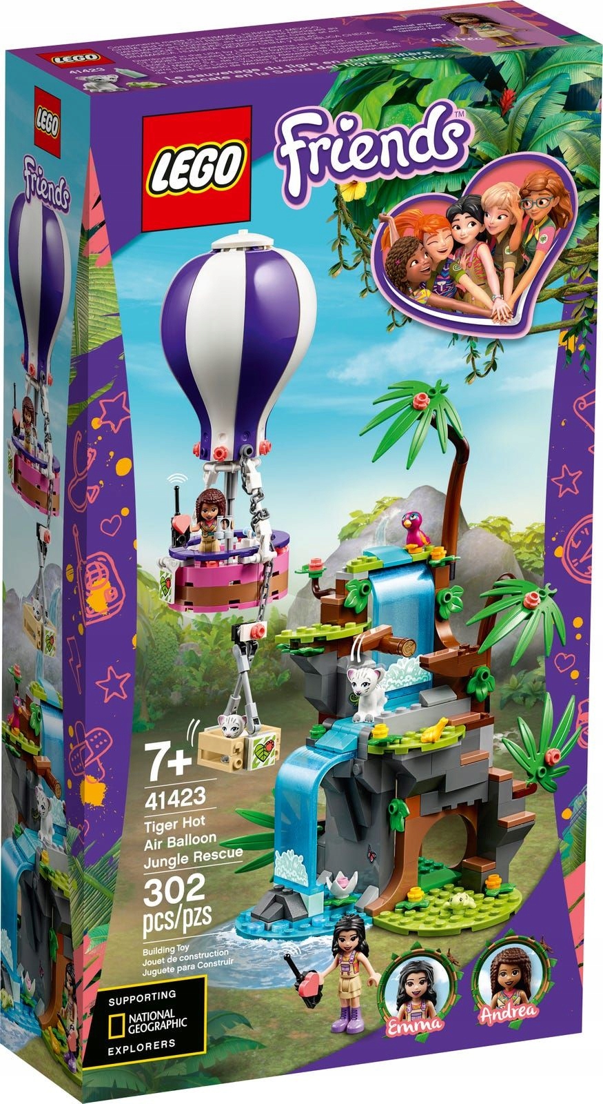 Lego Friends 41423 Balón na záchranu tygra Nové
