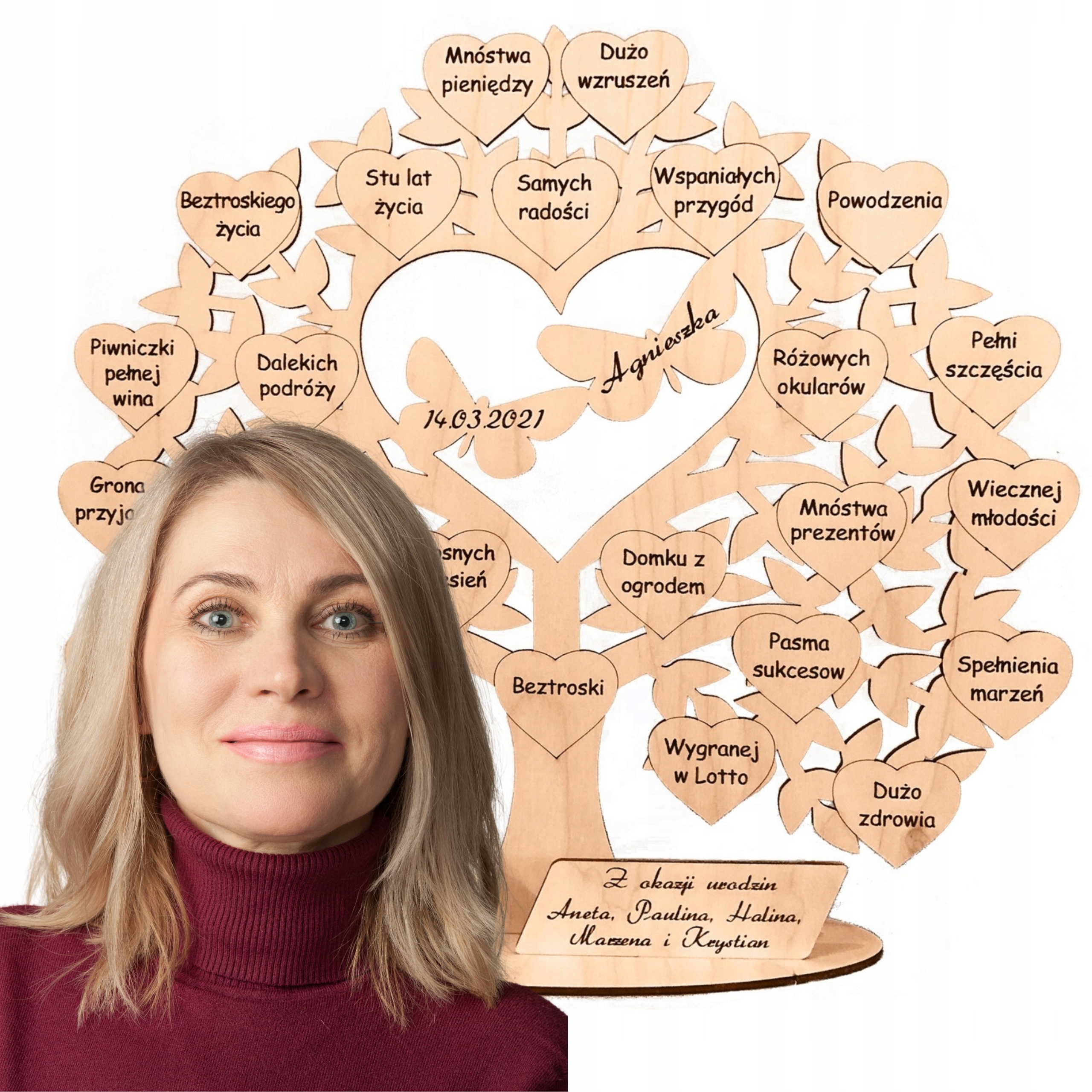 Dárek k 18-99. narozeninám – gravírovaný stromek s věnováním – personalizace