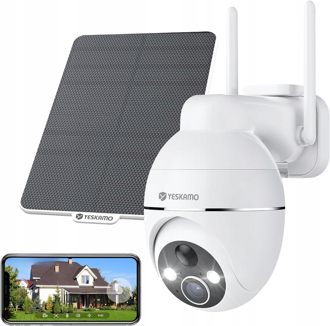 Vonkajšia Solárna Kamera Yesyamo 3MP Monitorovanie 360° Wifi Bezdrôtová