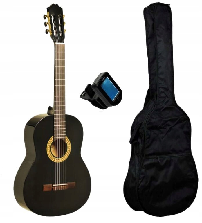 Ever Play TC-901 Bkgl 4/4 Taiki Zestaw Czarna Gitara Klasyczna Z Pokrowcem