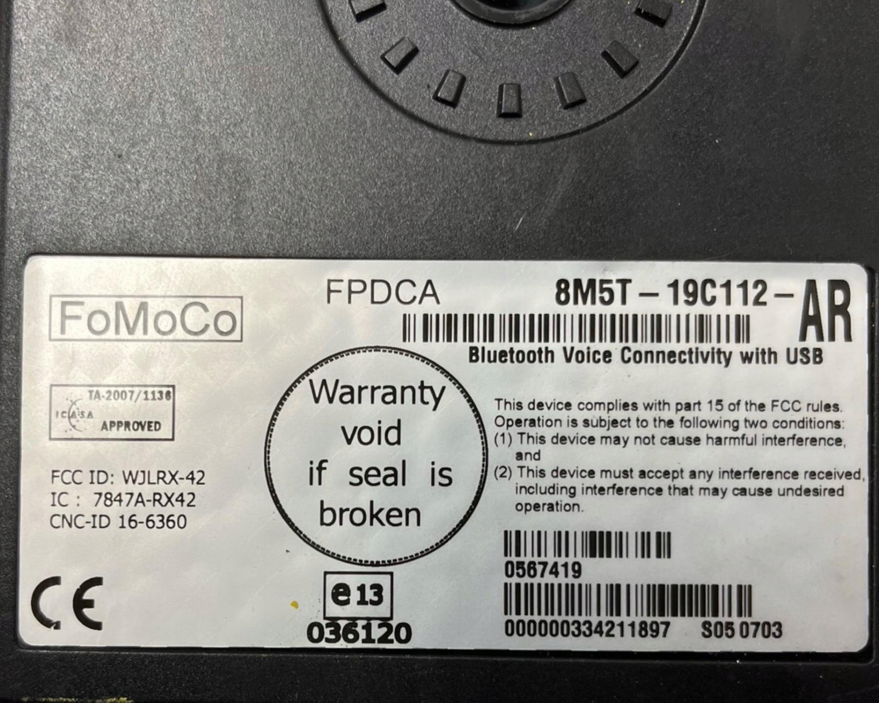 control unit Bluetooth Ford Focus 3 2011 8M5T-19C112-AR