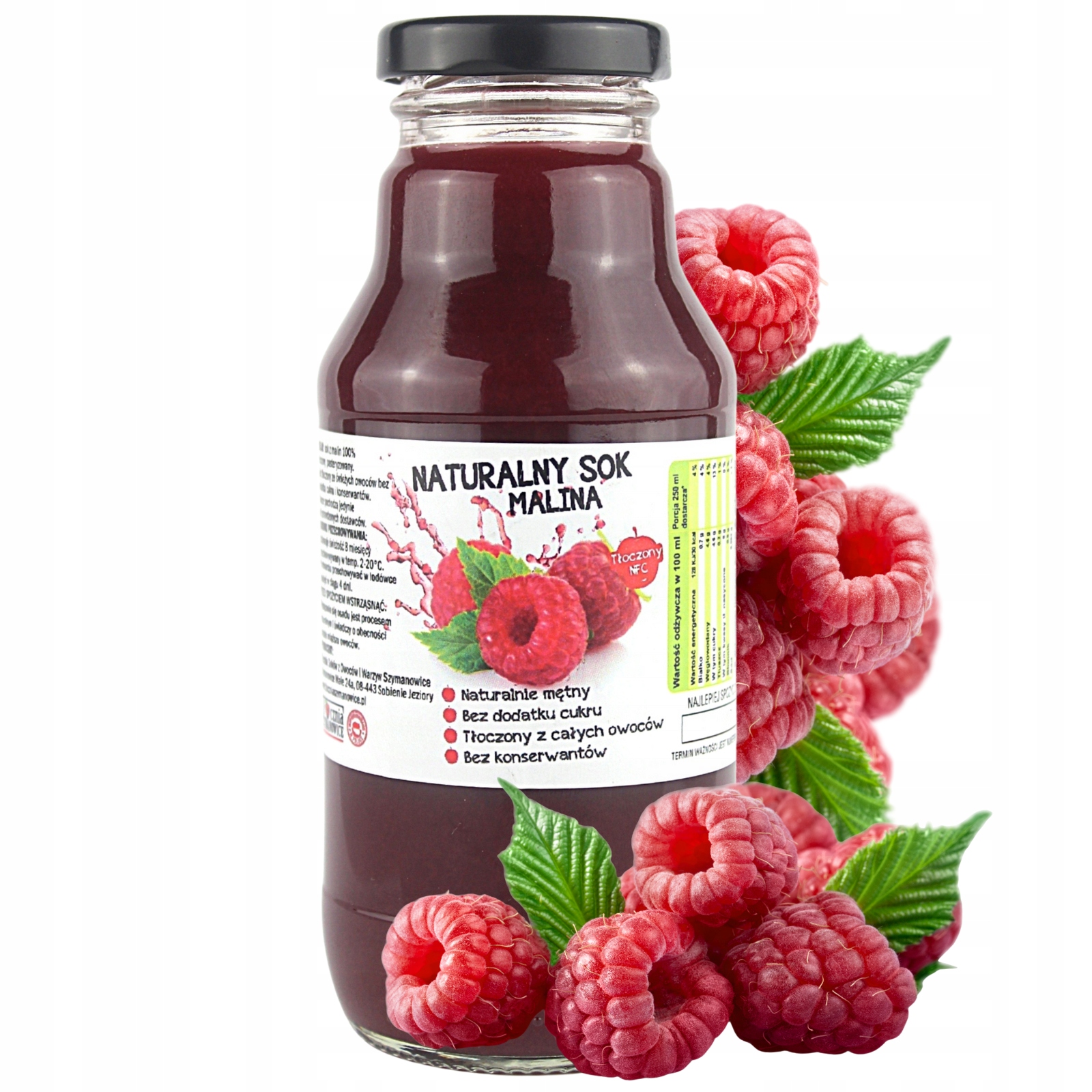 Sok Malinowy Tłoczony Naturalny Nfc 300ml
