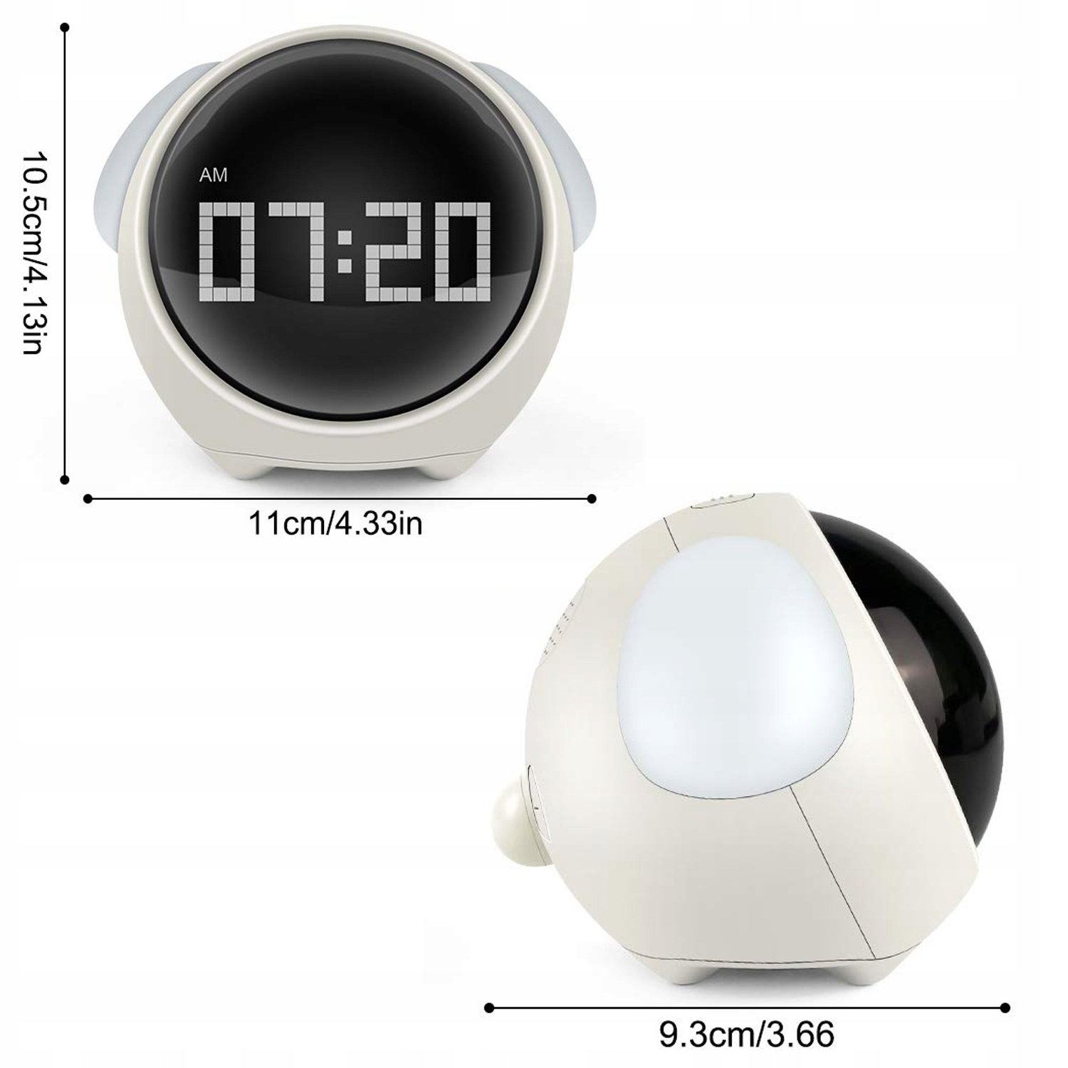 ZEGAR BUDZIK LAMPKA NOCNA LED DLA DZIECI 2W1 z WIELOMA INTERAKTYWNY EMOJI Marka Bedee