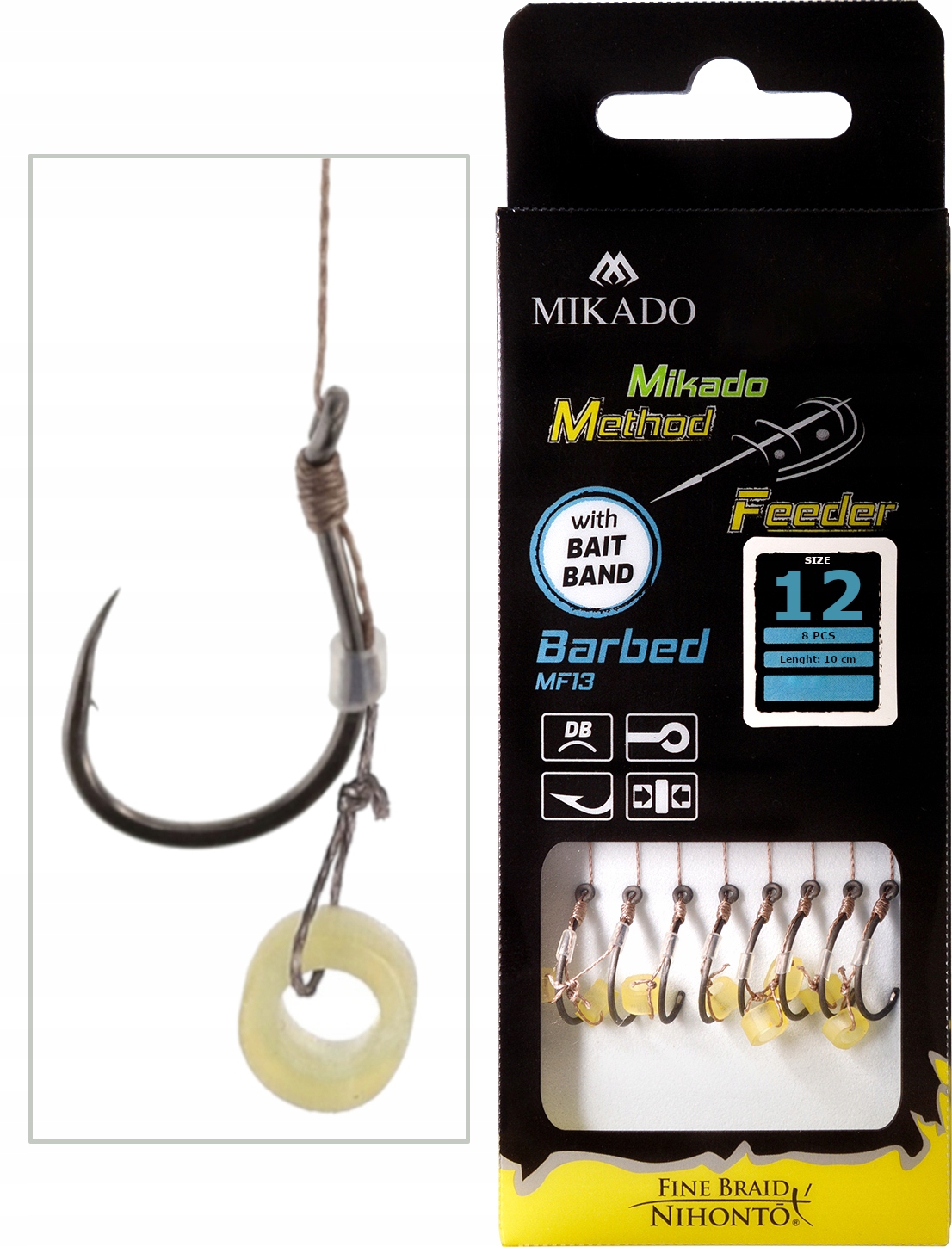 

Haczyki 12 przypony Method Feeder gumka plecionka