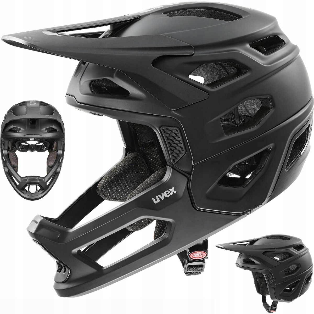 Helma Uvex Revolt 2v1 Full Face Mtb Enduro Odnímatelná Garda Černá Mat 57-61