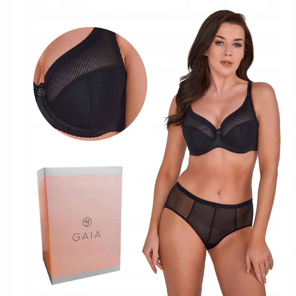 Podprsenka Gaia Semi-soft Sonia 1058 polovyztužená černá 80B