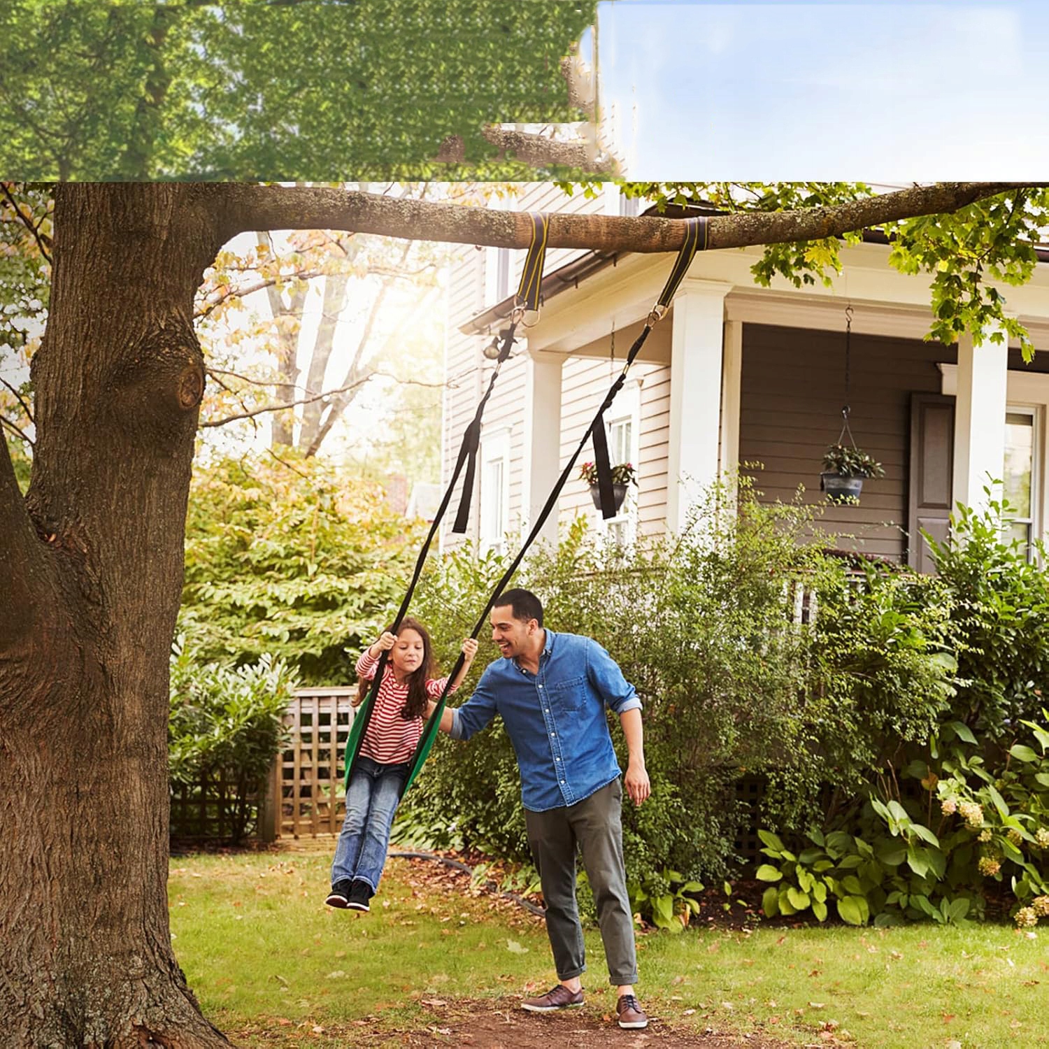 MOCOWANIE DO HUŚTAWKI HAMAKA FOTELA LINKI TAŚMY CZARNE PASY 800KG MOCNE Producent Bedee