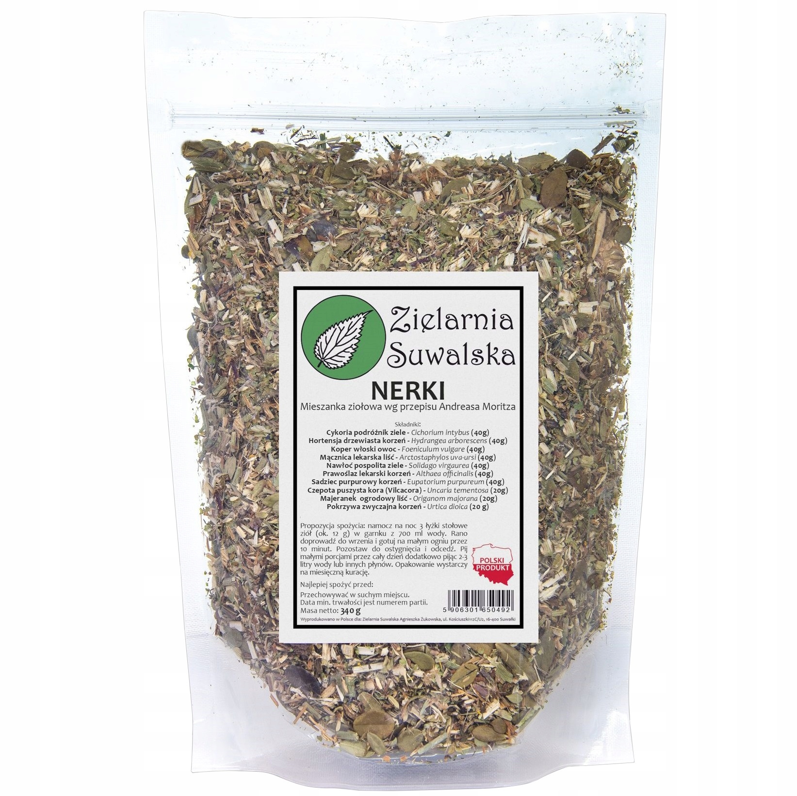 Nerki 340 g wg Andreasa Moritza mieszanka ziołowa Zielarnia Suwalska Moritz