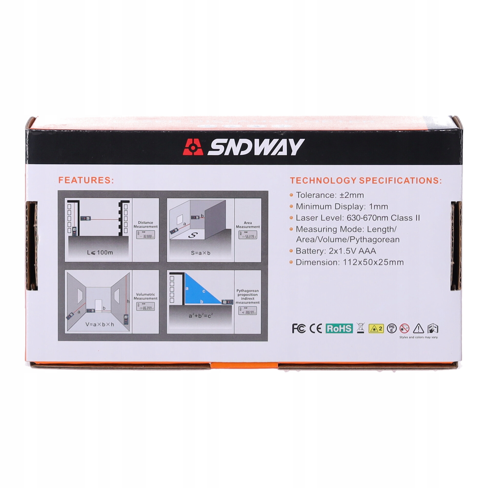 Miernik odległości laserowy 40m - dalmierz Maksymalny zasięg < 30 m