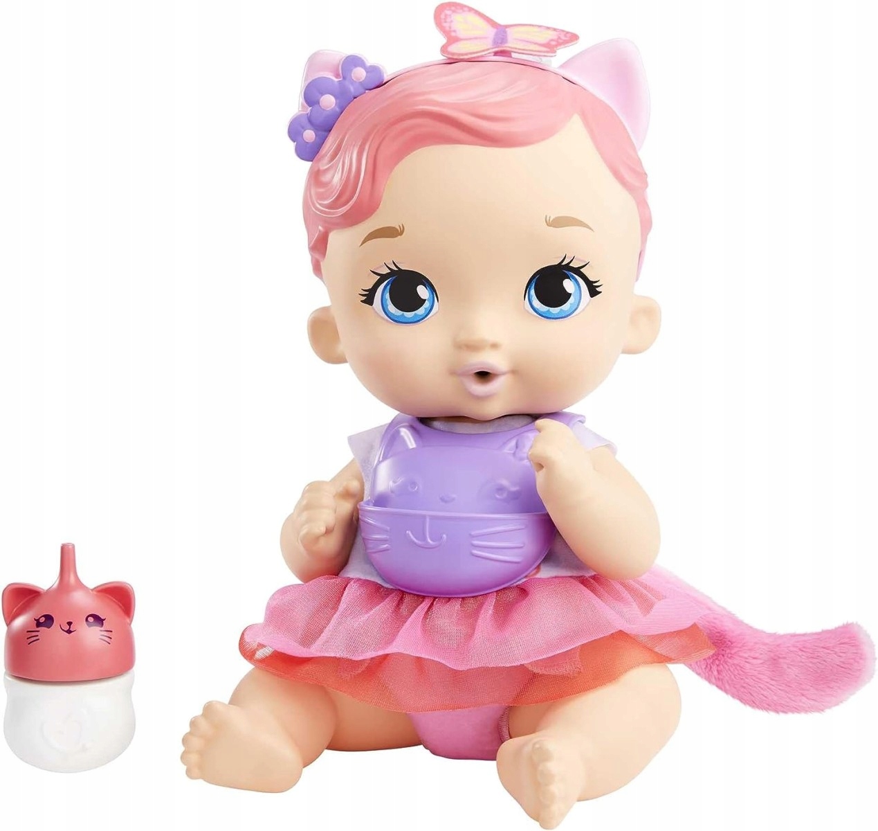 LALKA My Garden Baby Bobasek Kotek Karmienie i Przewijanie kolor różow Materiał plastik tkanina