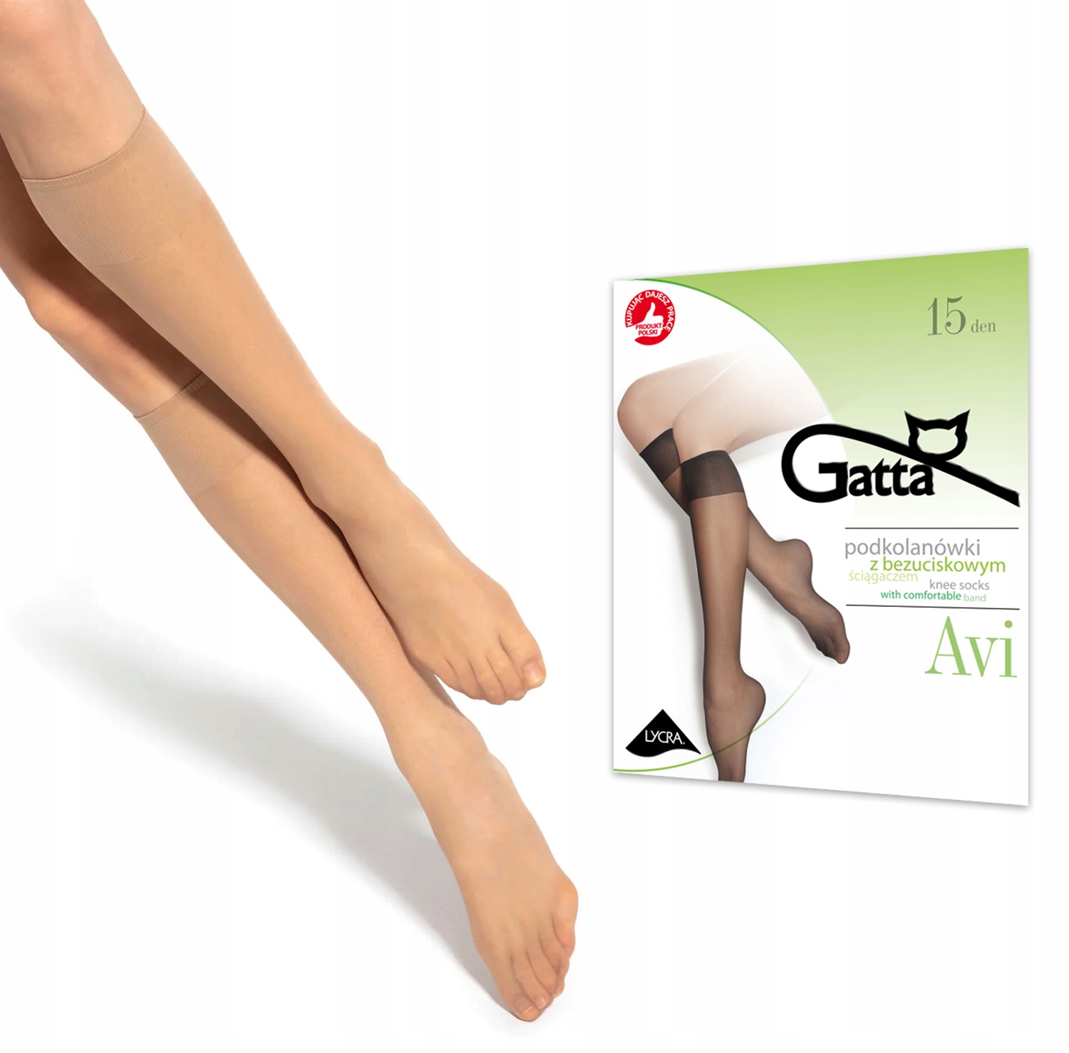 

Podkolanówki 2 pary Gatta Avi 15DEN Lycra visone