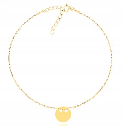 

Złota bransoletka na nogę Celebrytka blaszka