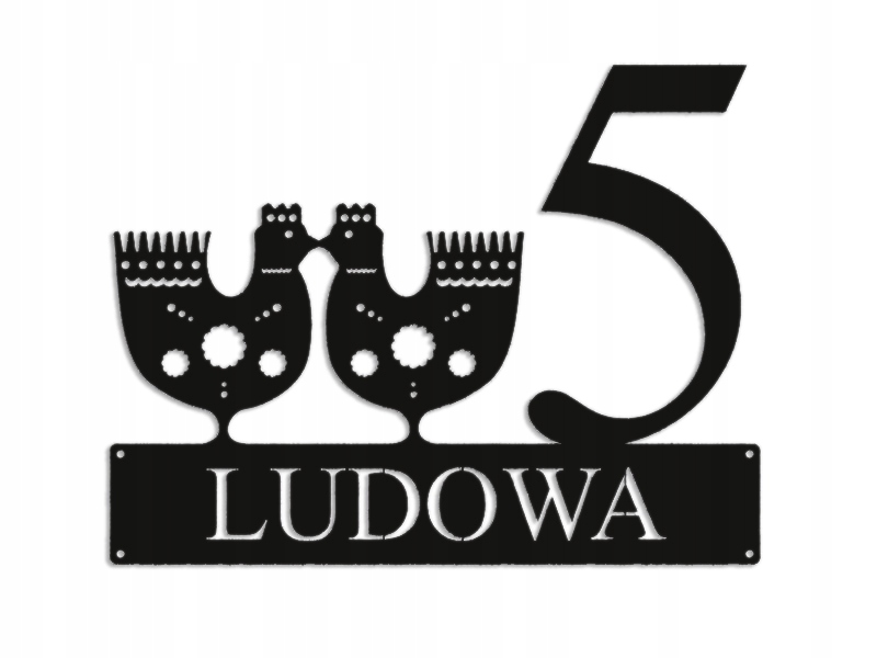 Číslo Na Dom 80 cm Tabuľa Adresa Ocel 2 mm ul. Ludowa