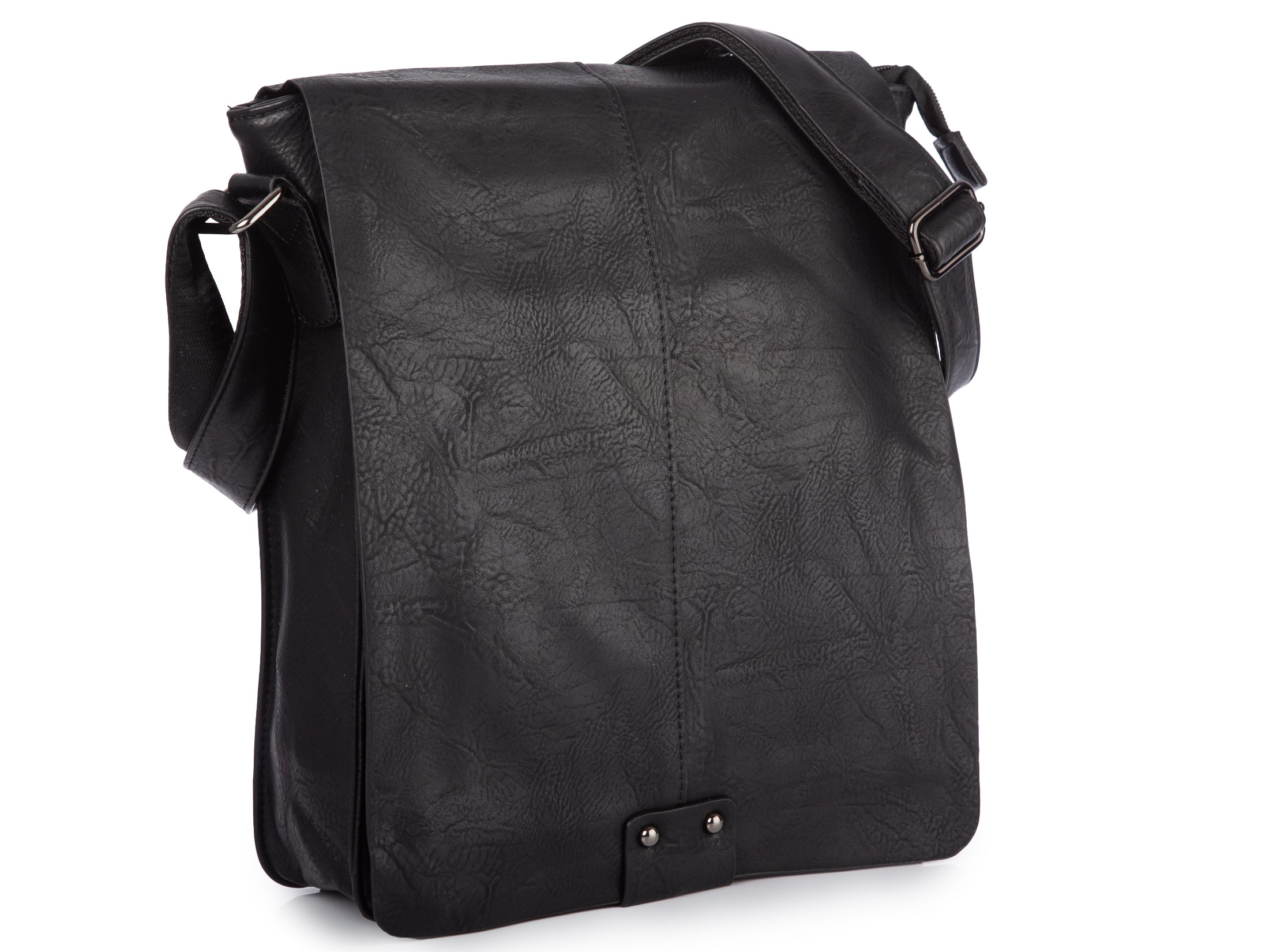 Velká pánská taška přes rameno s klopou A4 vertikální pro práci na vysoké škole, hnědá