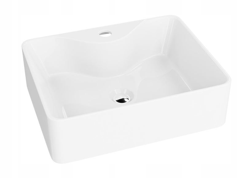 LAVITA CASTOR umywalka nablatowa, biały połysk, 475x370x140mm
