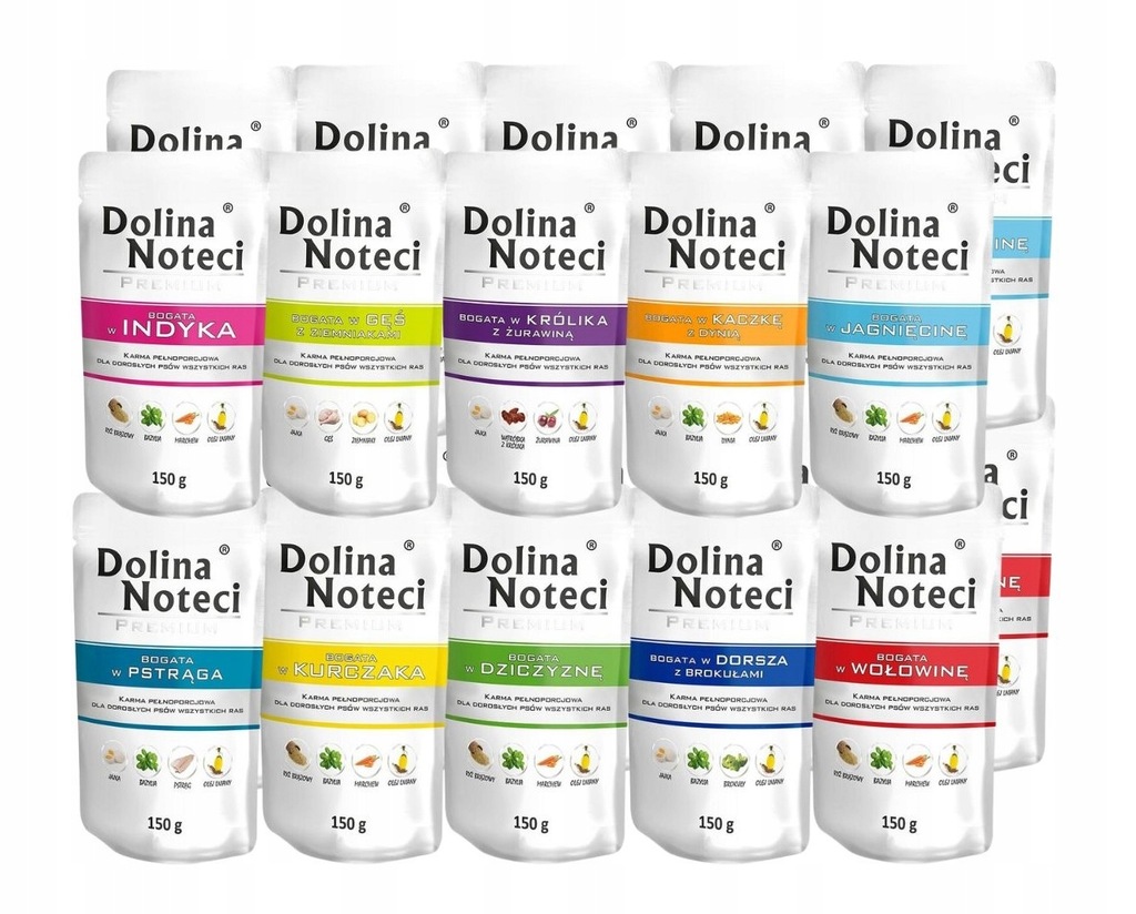 Vlhké krmivo pro psy Dolina Noteci Premium mix chutí 20x150 g